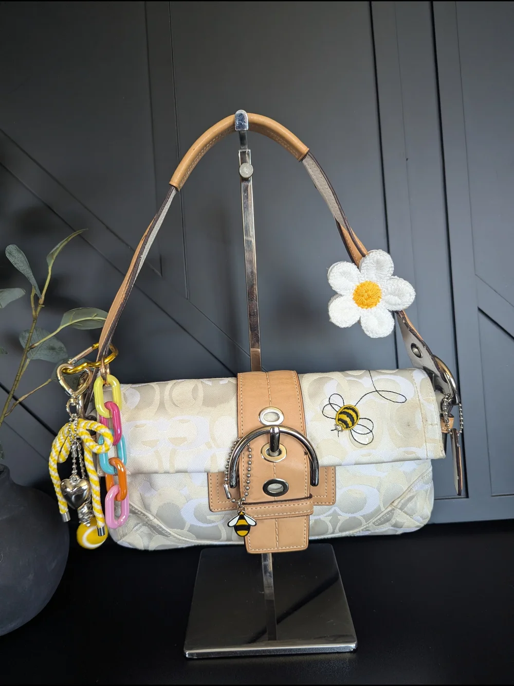 Limited Edition Coach Soho Optic Signature Bumblebee Flap Shoulder Bag